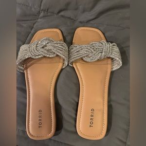 Torrid dressy rhinestone slides 12 WW